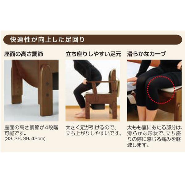 木製トイレ きらく コンパクト (跳ね上げ式肘掛けタイプ)[リッチェル ...