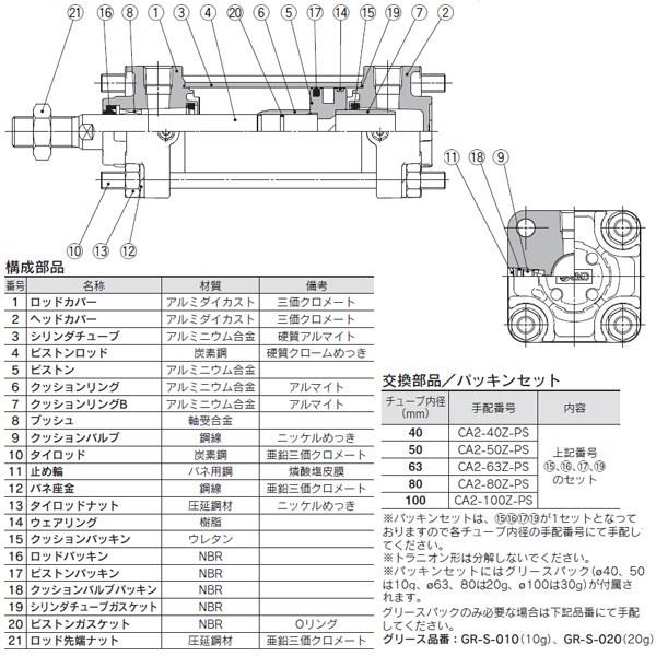 エアシリンダ ＜CDA2F＞[SMC]の通販 ｜ 配管部品.com