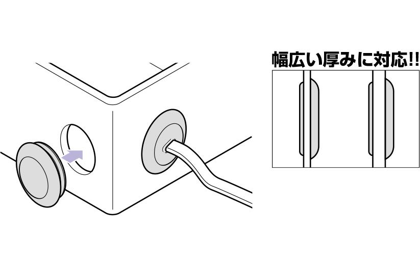 ケーブルブッシング 樹脂ボックス用(EPDM製) ＜ZGV-P＞[未来工業]の