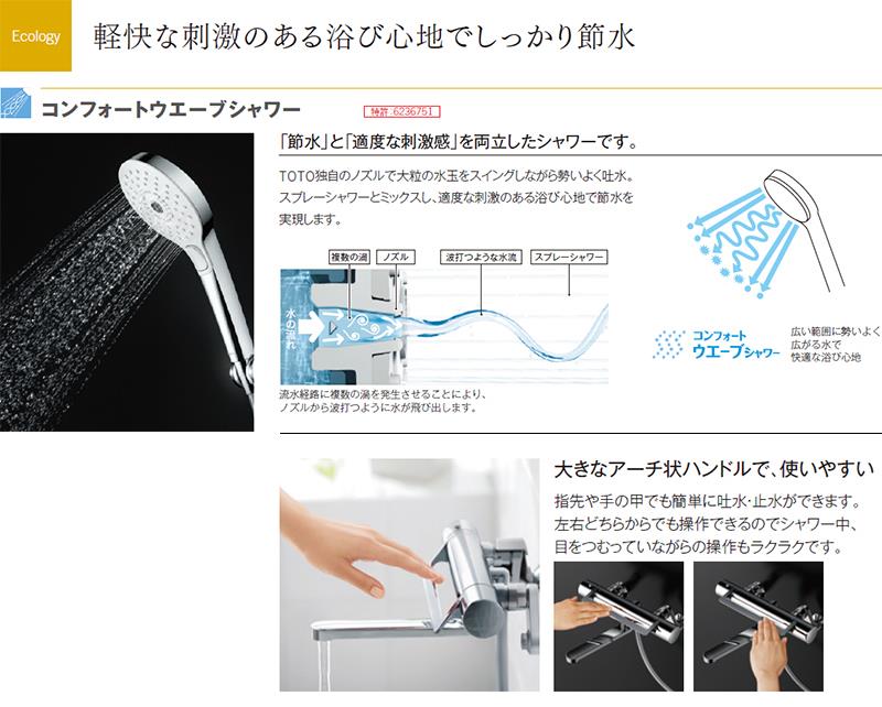 壁付サーモスタット混合水栓(コンフォートウエーブクリック、調 壁付サーモスタット混合水栓(コンフォートウエーブクリック、調
