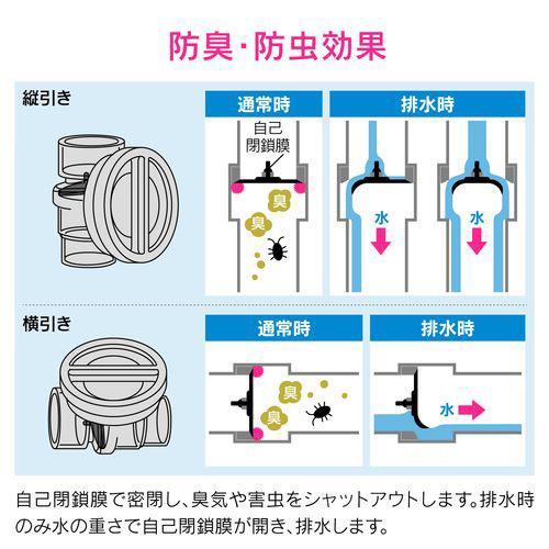 ドレントラップ 防臭・防虫効果 呼40/50 縦引・横引兼用