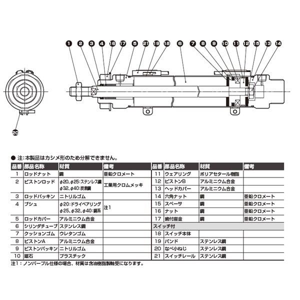 タイトシリンダ CMK2基本(片ロッド)ベース ＜CMK2-LS-32＞[CKD]の通販