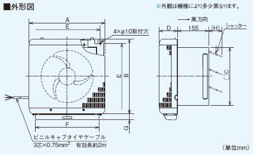 有圧換気扇 ステンレス高耐食タイプ 三相 排気形 三菱電機 壁埋込形換気扇 【通販モノタロウ】