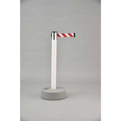 【新品】バリアースタンド BRS-WB ■カラー：(ポール)白・(ベルト)白/赤 バリアースタンドポール白 ベルト白/赤 BRS-WB[日本緑十字社]の