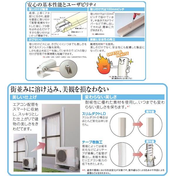 購買 因幡電工 スリムダクトLD 配管化粧カバー 直管 70タイプ ブラック LD-70-K