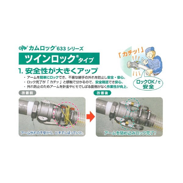 ツインロックタイプ カプラー ホースシャンク ＜633-CL＞[トヨックス