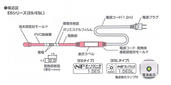 NFオートヒーター(ESタイプ) ＜ES＞[東京特殊電線]の通販｜配管部品.com