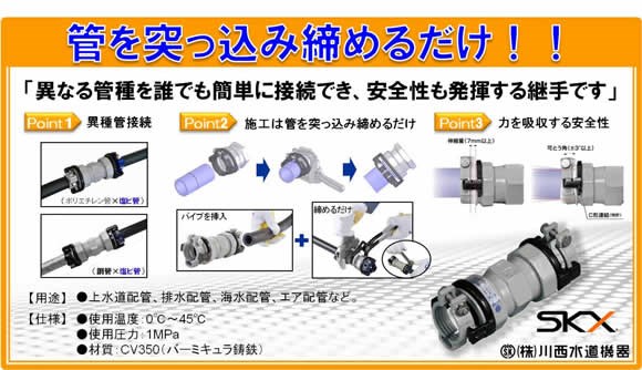SKXめねじ付ソケット(水道用鋼管接続)[川西水道機器]の通販 ｜ 配管
