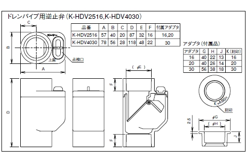 オーケー ドレンパイプ用接続 K-HDV2516 4個セット K-HDV2516 ドレンパイプ用逆止弁 1セット オーケー器材 【通販