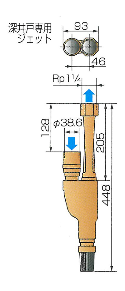 エバラ　深井戸ジェット エバラ 深井戸専用ジェット HPJ75-40 標準 部品 深井戸ジェットポンプ