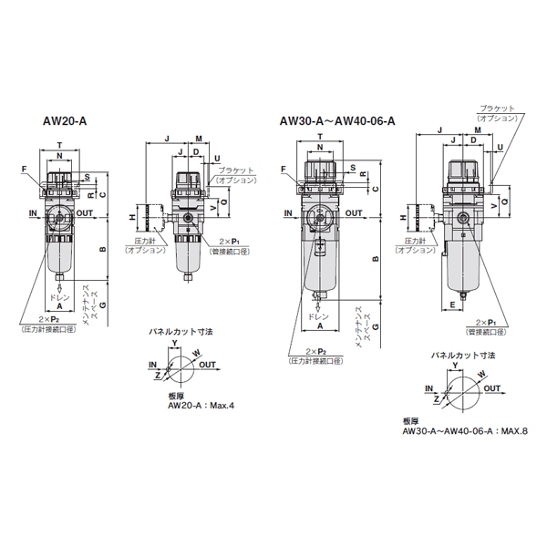 SMC:フィルタレギュレータ 型式:AW40-02DHM-A（1セット:10個入） - 8