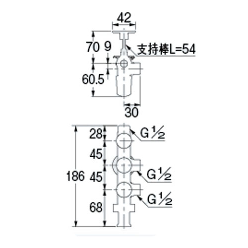 キッチンヘッダー(クイックファスナー式) ＜783-554-13＞[カクダイ]の