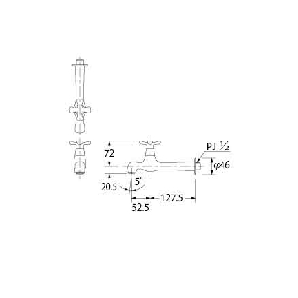 カクダイ はな 横水栓 スーパーロング 702-003-13 oyj0otl 【公式通販】