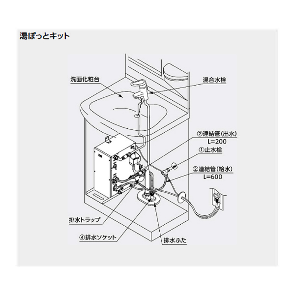 湯ぽっとキット(小型電気温水器)先止め式 ＜RESK＞[TOTO]の通販