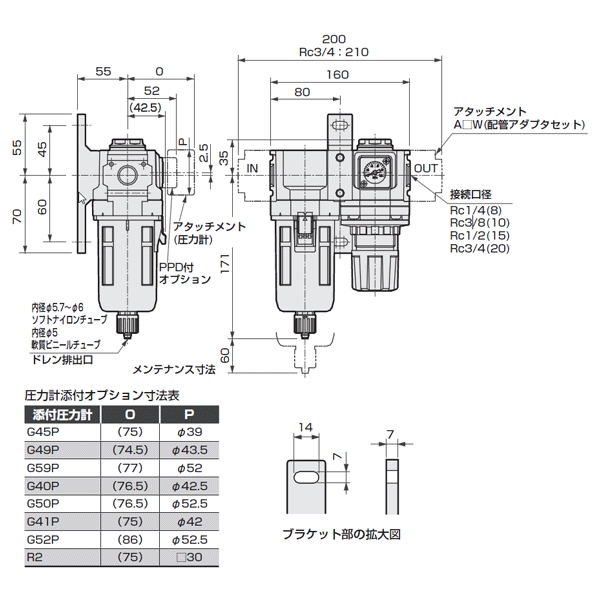 CKD:FRコンビネーション 型式:C4020-15-W-