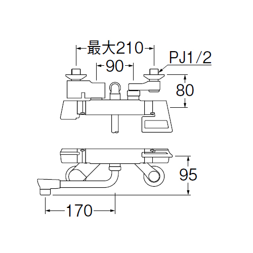 サーモシャワー混合栓 ＜SK181DS5-13＞[SANEI(旧:三栄水栓製作所)]の 